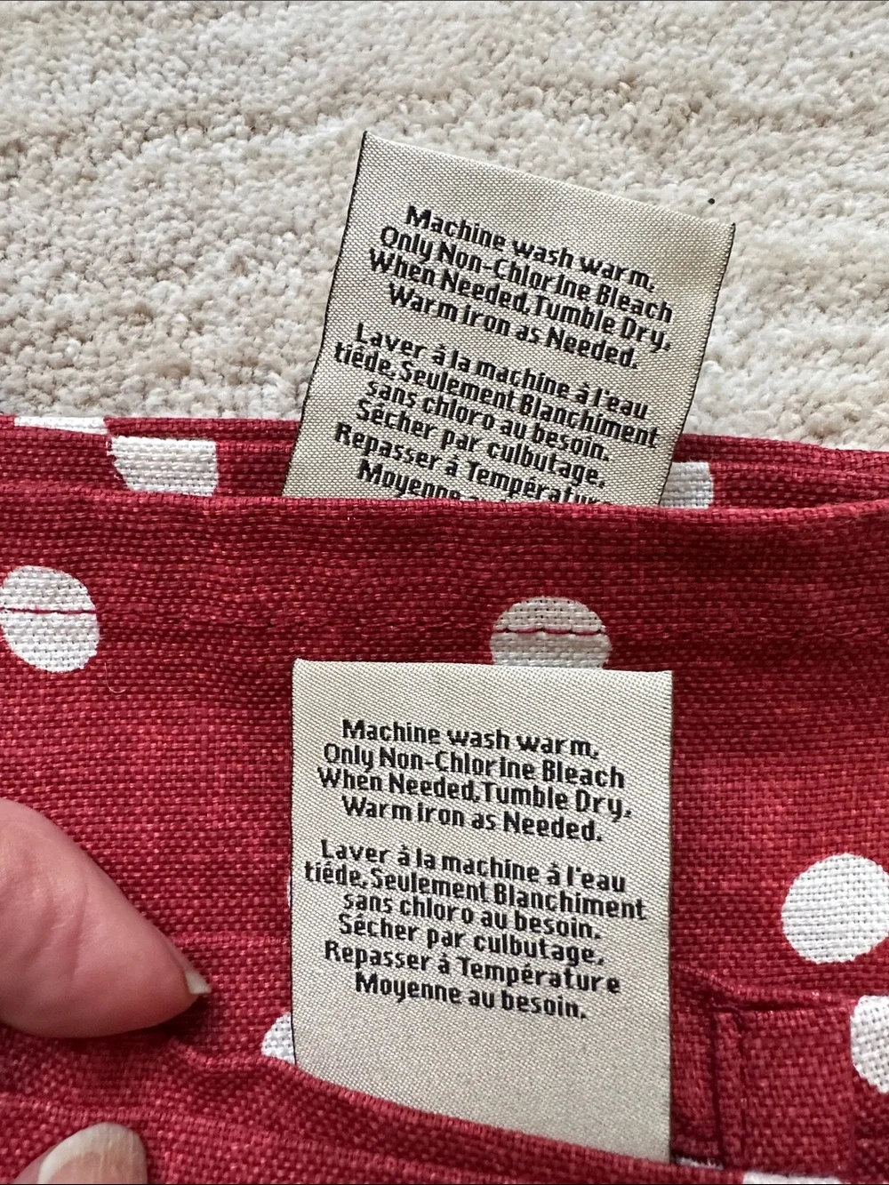 NWOT 2 Pottery Barn Dish Towels Red Polka Dot Americana Patriotic 20” x 30”